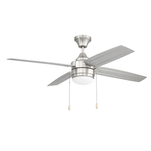 Litex Industries 52” Brushed Nickel Finish Ceiling Fan Includes Blades & LED Light Kit AK52BNK4L